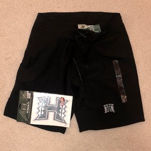 University of Hawaii surf shorts and decal set